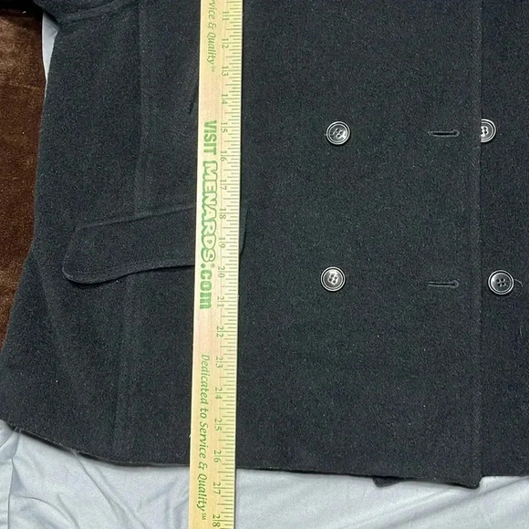 J Crew Wool Pea Coat Double Breasted Black Classic Military - Picture 7 of 13